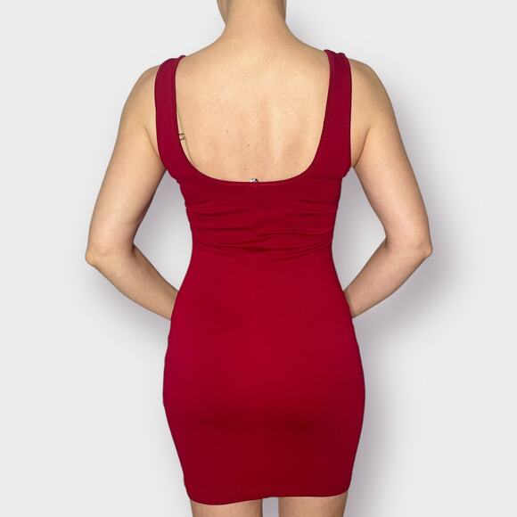 90s Cefian USA Red Bodycon Sleeveless Dress - Picture 5 of 5